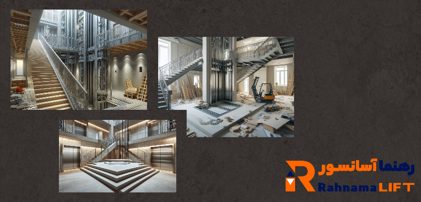 معایب - نصب آسانسور وسط راه پله